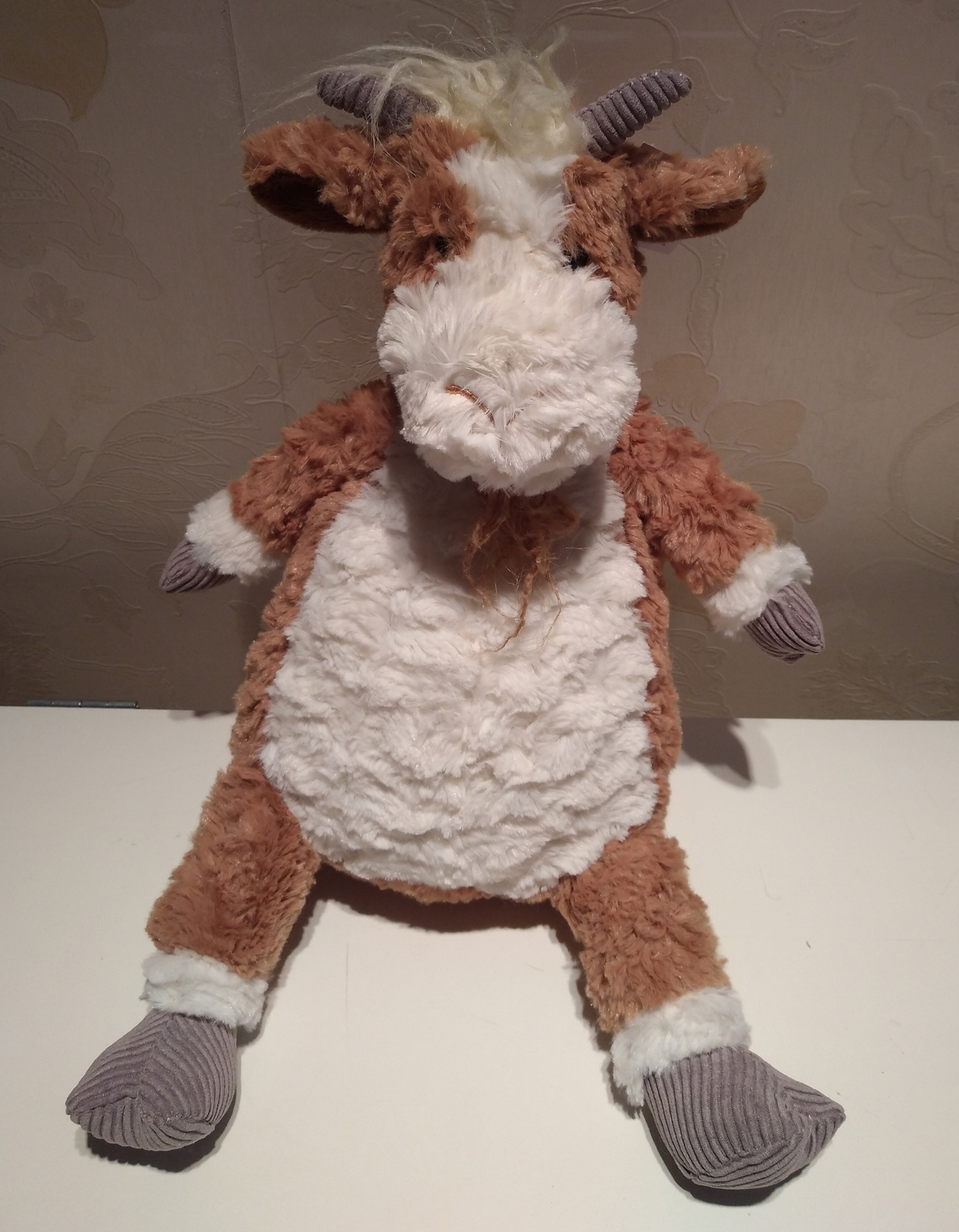 Chinese plush toy of brown cow